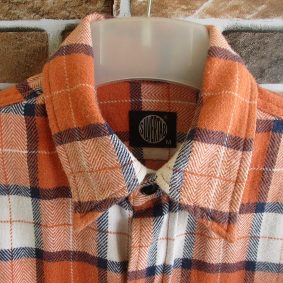 90s Levi's Silvertab Gingham Plaid Pattern Orange… - image 3
