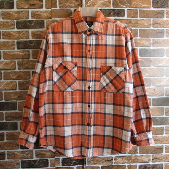 90s Levi's Silvertab Gingham Plaid Pattern Orange… - image 1