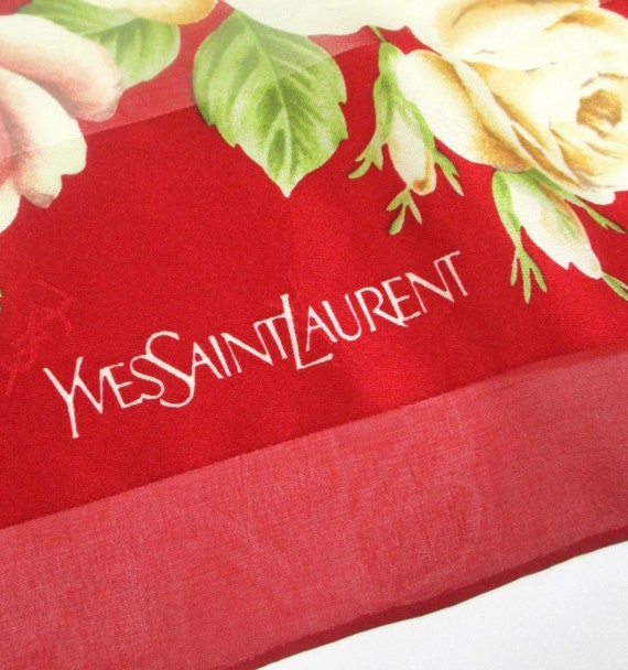Vintage 90s Yves Saint Laurent YSL Floral Rose Re… - image 6