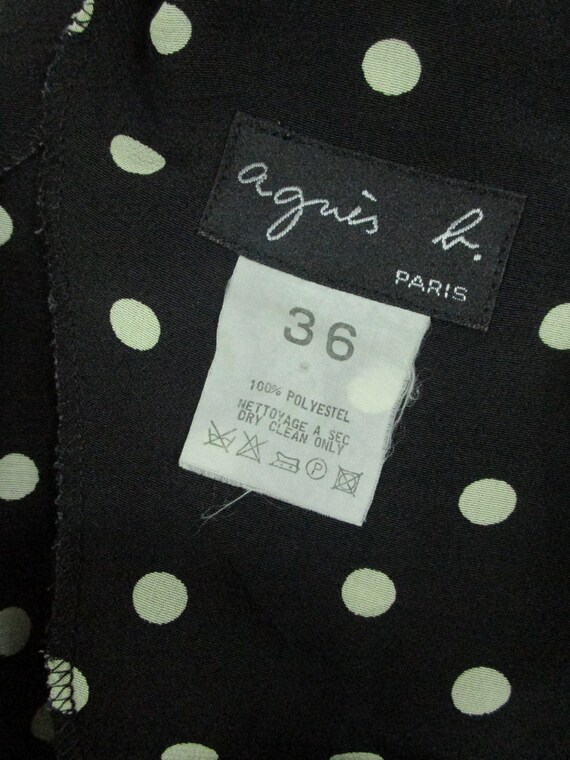 Vintage 90s Polka Dot Pattern Black Color Agnes B… - image 7