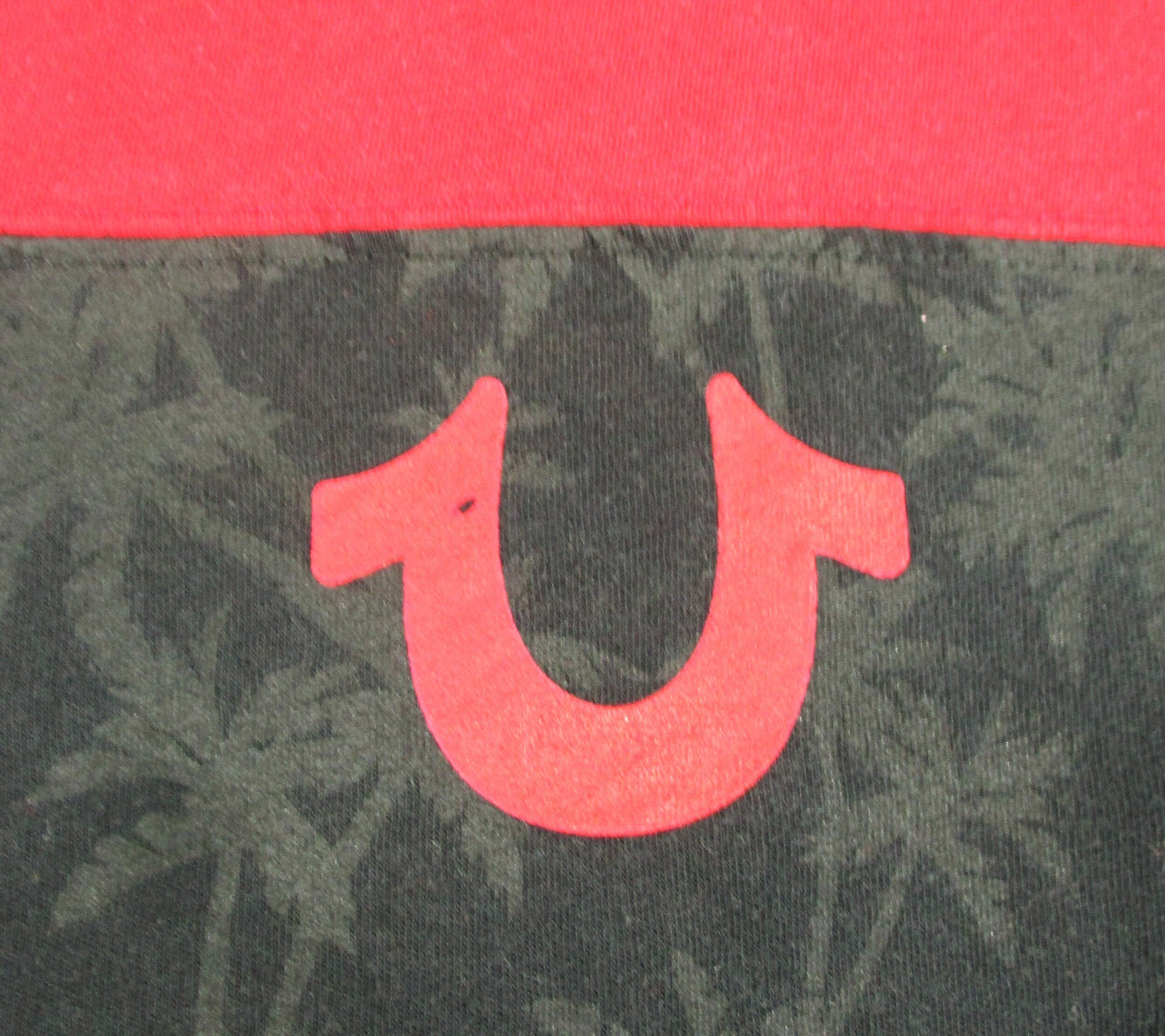 True Religion 02 Palm Tree Jacquard Pattern Gray/red Color