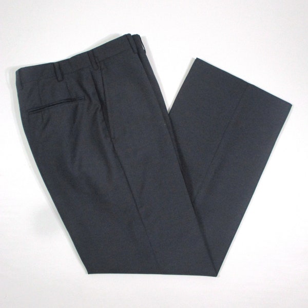 Vintage Burberrys London Gray 100% Wool Casual Work Dress Pants Size 78cm W30 L28.75