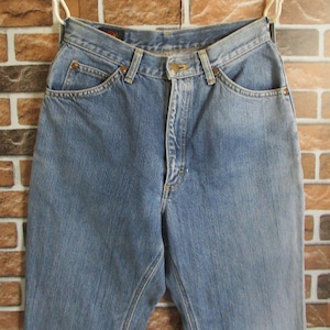 Vintage 90s Miss LEE Riders Distressed Faded Mid Rise Boyfriend Petite Cowboy Boot Cut Flare Denim Jeans Size 26x31
