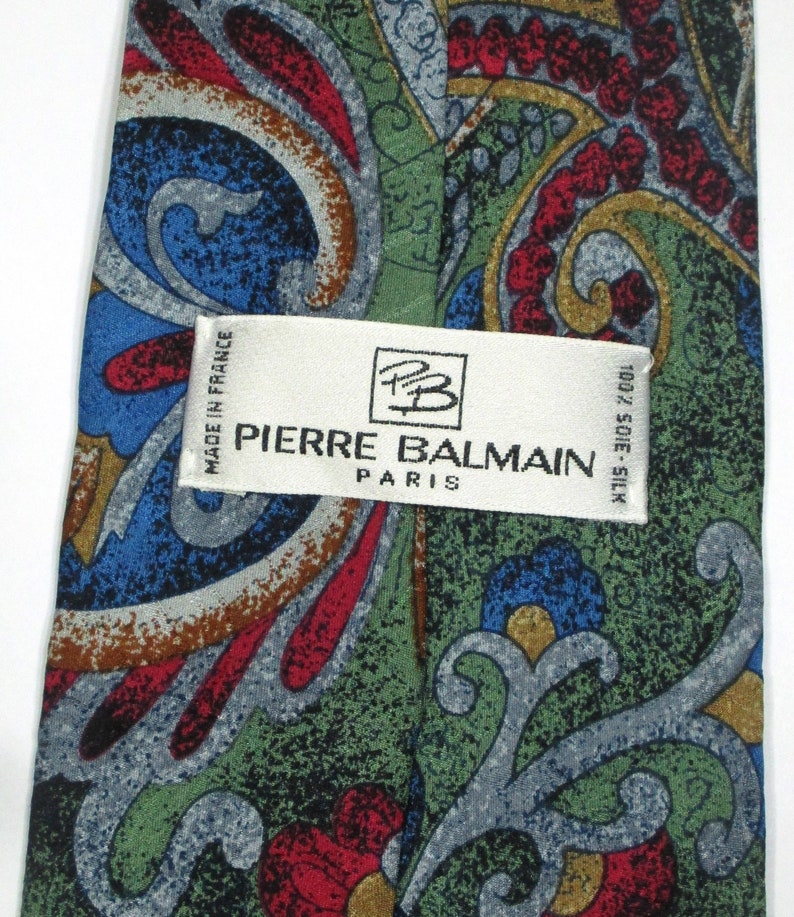 Cravate classique en soie multicolore à motif cachemire Pierre Balmain image 6