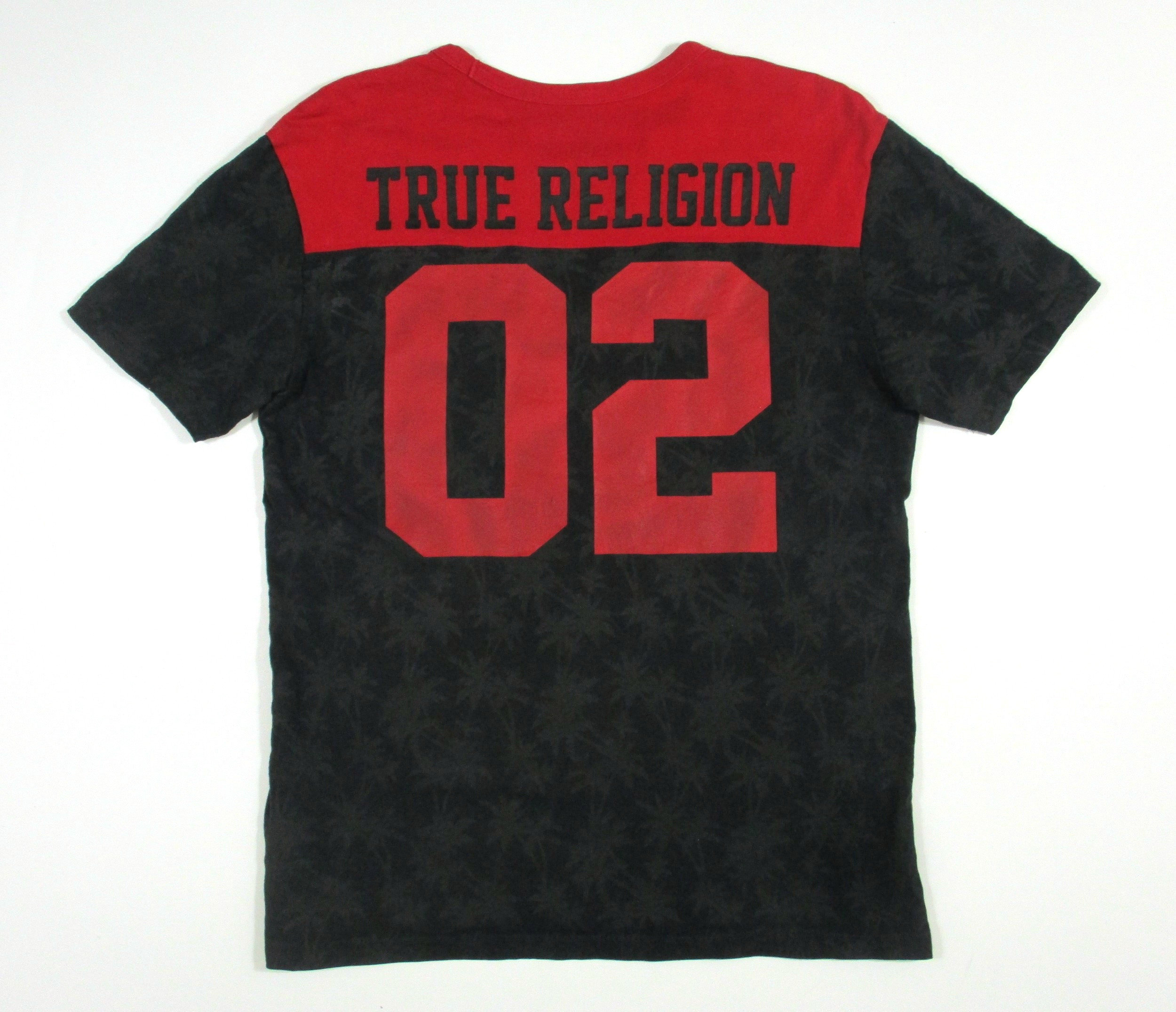 True Religion 02 Palm Tree Jacquard Pattern Gray/red Color True Religion 02 Palm Tree Jacquard Pattern Gray/red Color