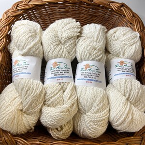 Natural White Alpaca Yarn - 2-ply Worsted Weight - 200 Yards - 4.1 Ounce Skein