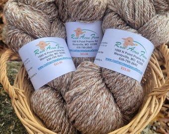 Rose Gray and Beige Marled Alpaca Yarn - 2-Ply - Bulky