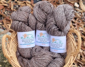 Brown and Silver Alpaca Yarn - 2-Ply - DK Weight - 200yds