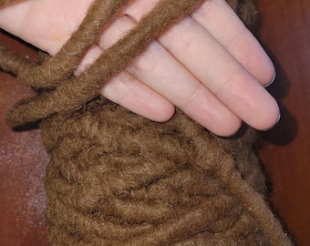 Dark Brown 100% Suri Alpaca Rug Yarn - 100yds.