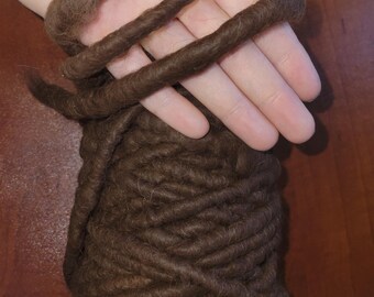 Dark Brown 100% Suri Alpaca Rug Yarn - 100yds.