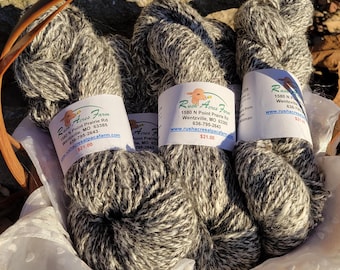 Alpaca Yarn - 2 Ply Bulky Weight - Dark Gray and White Marled