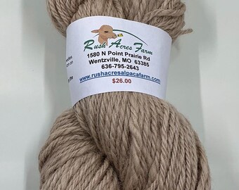 Light Fawn Alpaca Yarn - 3-Ply Bulky Weight - 100% Huacaya - 200yds.