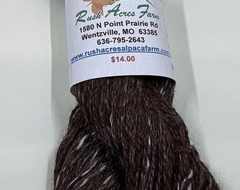 Dark Brown Alpaca Yarn - 2-Ply Sport Weight - 200yds.