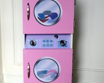 DIGITAL DOWNLOAD Wäsche Aufkleber für DIY Spielmöbel / Waschmaschine & Trockner druckbare Aufkleber / Dramatisches Spiel Waschsalon Center