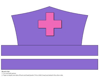 digital download paper nurse s hat printable etsy
