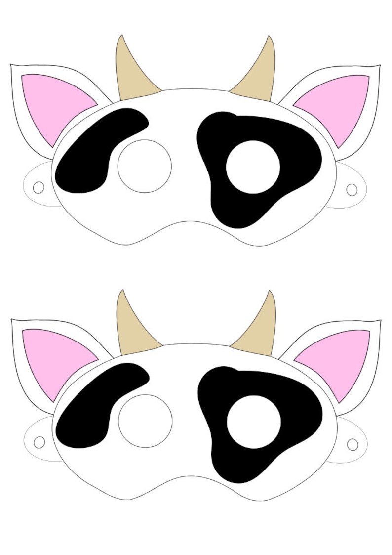 Printable Cow Mask Pattern