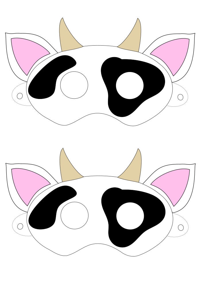 Download DIGITAL DOWNLOAD Cow Mask Printable SVG Vector File | Etsy