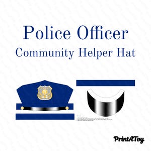 Printable Police Hat for Kids – Community Helper Dress-Up Craft | Pretend Play & Dramatic Play Costume -- By PrintAToy