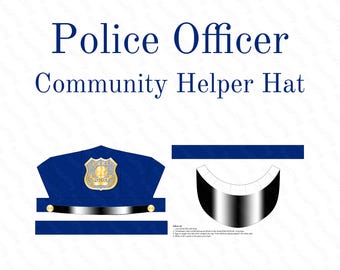 Sombrero de policía imprimible: disfraz de ayudante comunitario (patrón en PDF)