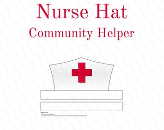 Printable Nurse's Hat | Community Helper Dramatic Play Prop | Preschool & Kindergarten Role Play Costume