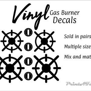 Gas Stove Top Play Kitchen Decals. Pretend Burner Stickers. (VINYL)