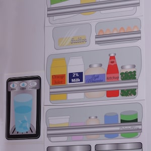 Mini Fridge Refrigerator 39pc Kitchen Kids Toys with Ice Dispenser