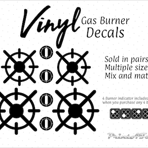 Vinyle - Décalcomanies PrintAToy pour cuisinière à gaz pour cuisinière à gaz dramatique. Autocollants de brûleur de cuisinière à gaz bricolage pour le centre de jeu de simulation de chef.