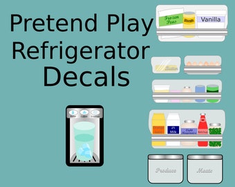 Play Kitchen Refrigerator Decals – Vintage Style (Digital Download)
