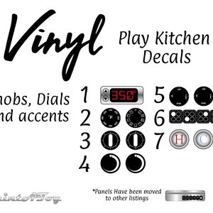 Dramatic Play Kitchen VINYL Decals – Toy Oven Dials, Knobs, Buttons & Appliance Accents -- By PrintAToy