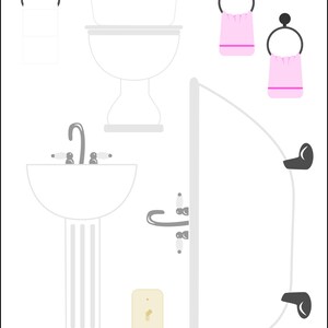 DIGITAL Printatoy 1:12 Scale Doll House Bathroom Printable Decals ...