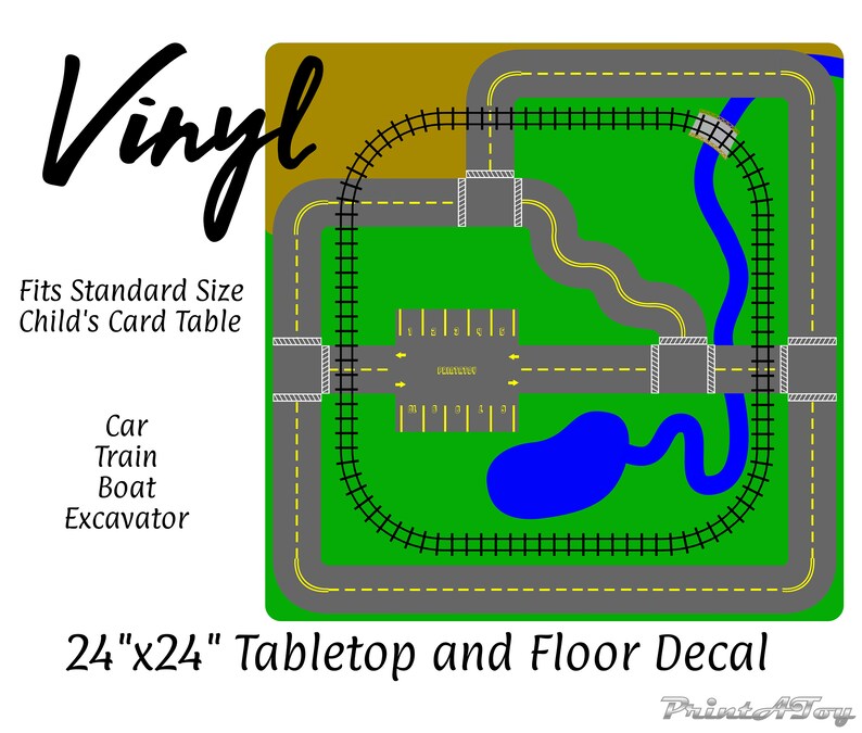 VINYL Printatoy 24 Train Table Decal. DIY Toy Car Etsy