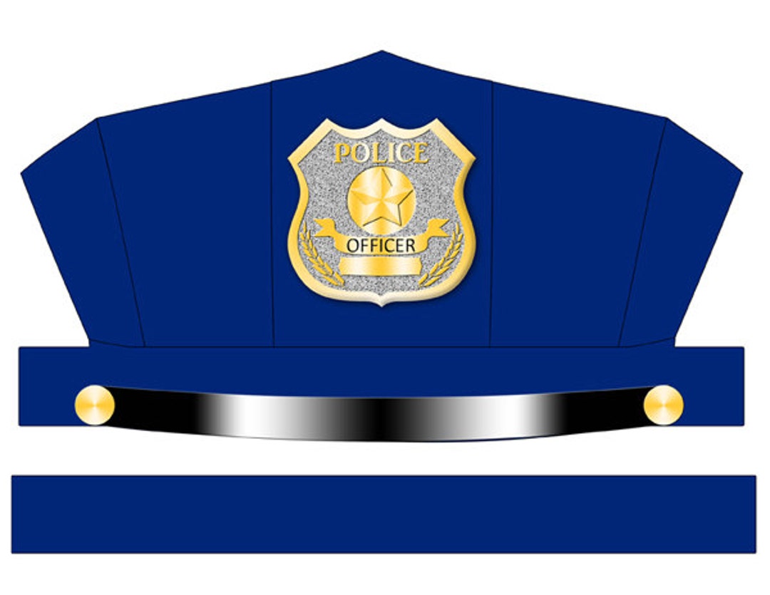 DIGITAL DOWNLOAD Printatoy Blue Police Hat Printable. Law Enforcement Dramatic Play Center. Community Helper Paper Cop Cap. Child's Dress Up - Etsy