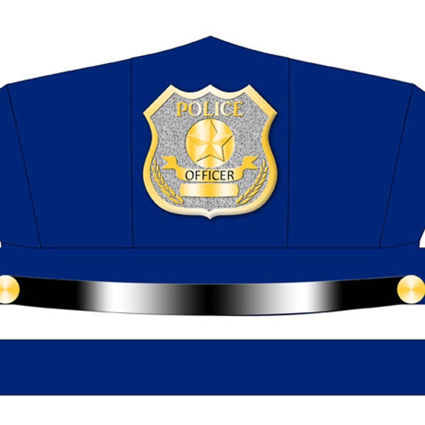 DIGITAL DOWNLOAD PrintAToy Blue Police Hat Printable. Law Enforcement Dramatic Play Center. Community Helper Paper Cop Cap. Child's Dress up