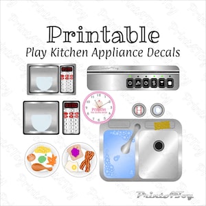 Dramatic Play Center Kitchen Bundle | Microwave, Dishwasher, Sink and Food Decal