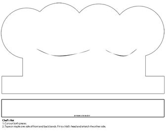 DIGITAL DOWNLOAD Chef's Hat Printable. White Paper - Etsy Israel
