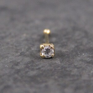 14K Gold Nose Stud | 20 Gauge Nose Bone Piercing | New Old Stock Body Jewelry