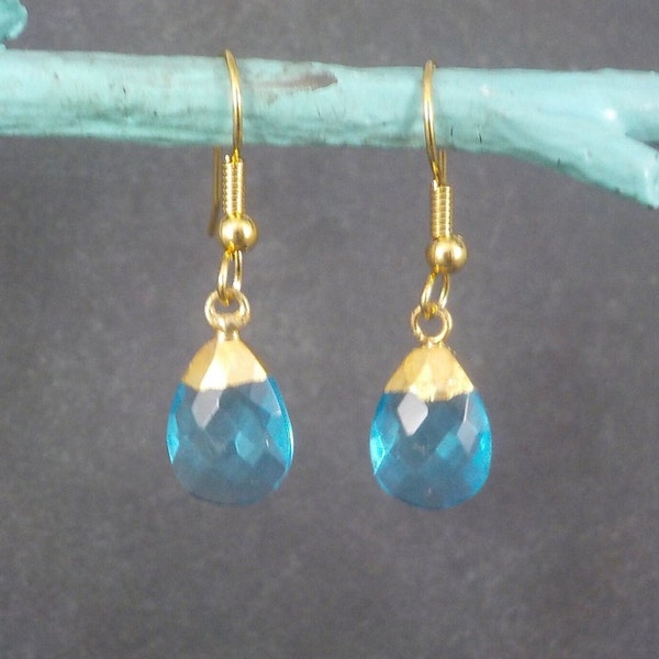 Blue Crystal Briolette Earrings