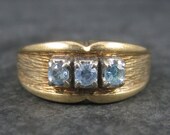 Ampia Annata 14K Aquamarine Ring Taglia 8