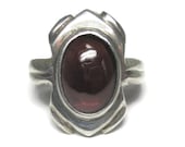 Gothic Style Garnet Ring Sterling Size 8