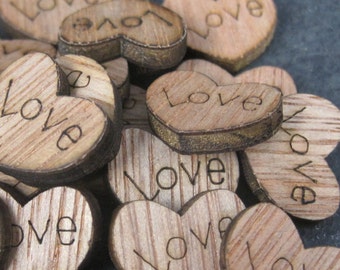 Wedding Table Confetti 100 Tiny Wooden Hearts