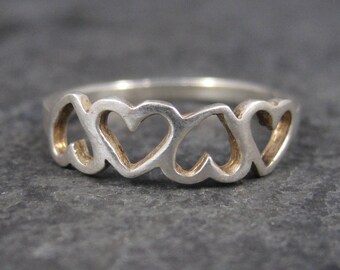 Vintage Sterling Heart Ring Size 8.75