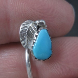 Sterling Turquoise Tie Tack Vintage Southwestern
