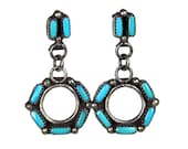 Vintage Zuni Turquoise Dangle Earrings