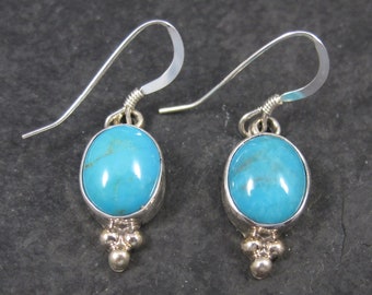 Southwestern Sterling Turquoise Dangle Earrings