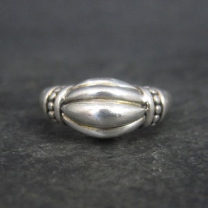 Vintage Sterling Ribbed Dome Ring Size 8