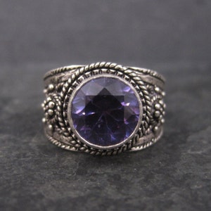 Estate Purple Sapphire Ring Size 9 950 Silver
