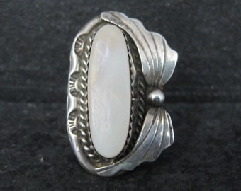 Southwestern Sterling Mother of Pearl Ring Size 6.75