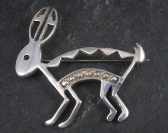 Southwestern Sterling Rabbit Brooch