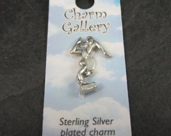 Silver Plated Gymnast Charm