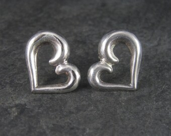 Vintage Sterling Heart Earrings